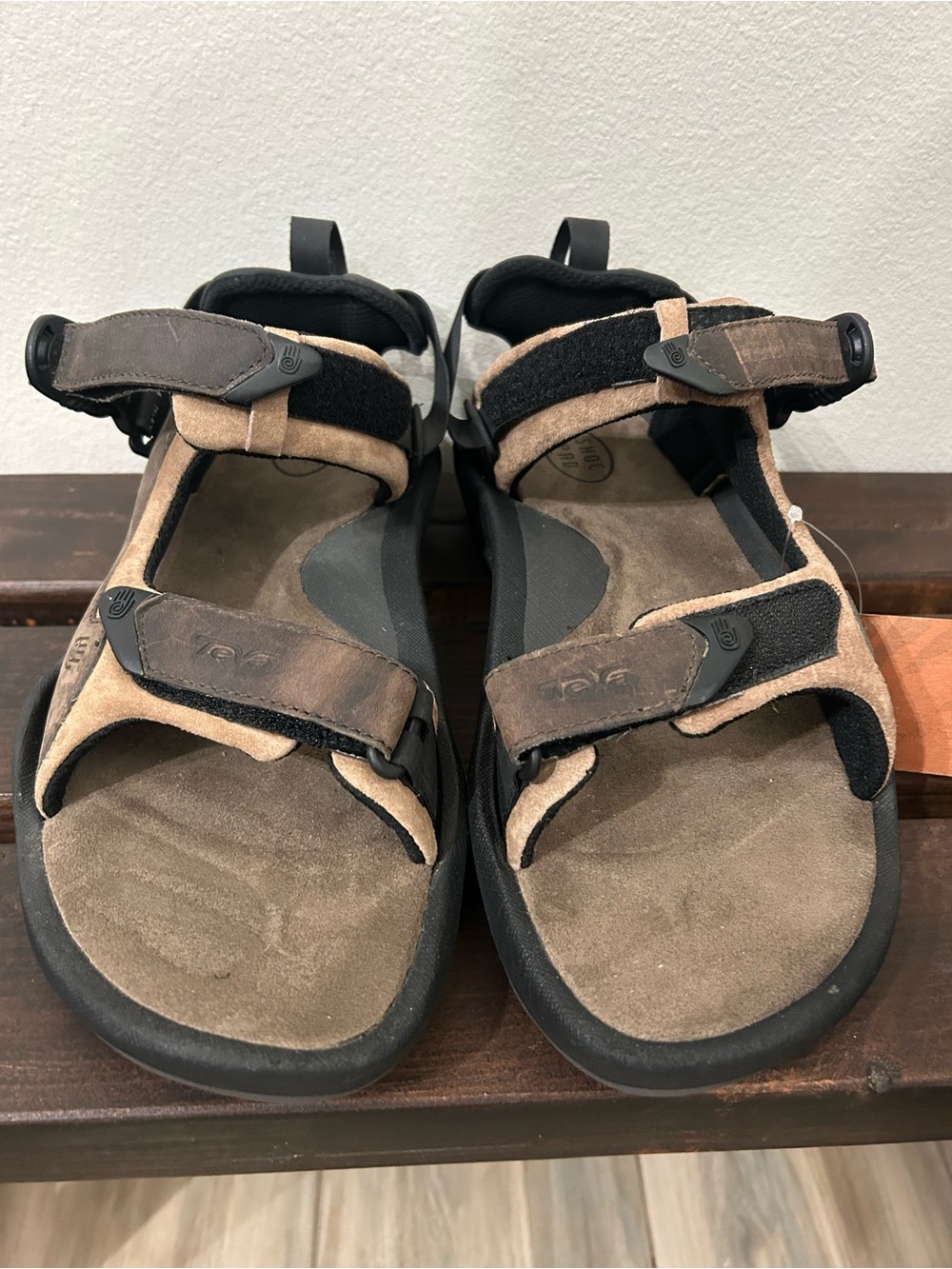 Teva Brown and Black Suede Outdoor Strap Sandals